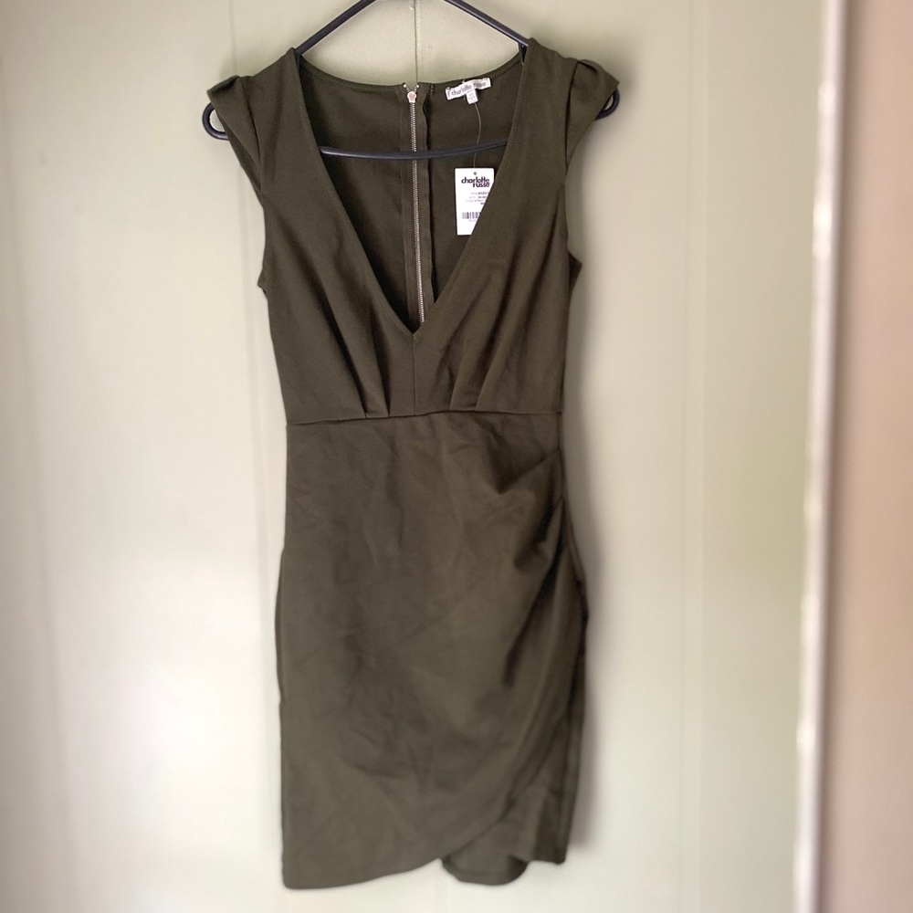 NWT Charlotte Russe Hunter Green Mini Dress. XS